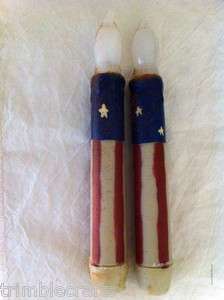 Battery LED candle Americana red white blue star stripe patriotic FLAG 