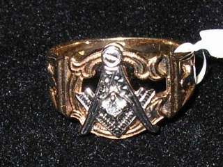 Gold 10k Mens Masonic Diamond Ring UM2861  