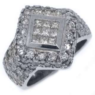 CARAT WOMENS PRINCESS SQUARE CUT DIAMOND ENGAGEMENT RING 18K WHITE 