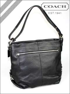 Coach Pebbled Leather Duffle Bag 15064 Black & Silver  