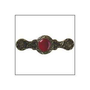   RC Victorian Jewel/Red Carnelian Pull 3 7/8 inch w x 1 1/4 inch h CTC