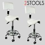 Salon Stool w/ Back Clinic Doctor Dentist Spa Equipment Chair Black 