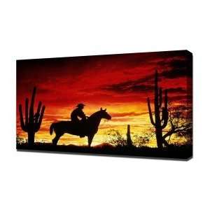  Crimson Cowboy   Canvas Art   Framed Size 12x16   Ready 