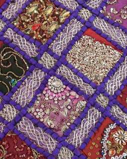 amazing pair of extensively beaded kundan work vintage purple russet 