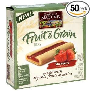 Back to Nature Fruit & Grain Bars, Strawberry, 5 Count Bars (Pack of 