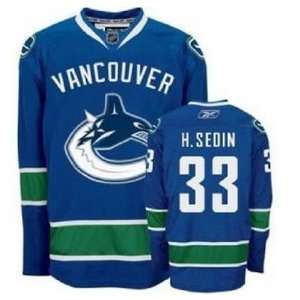  Vancouver Canucks Jersey #33 H. Sedin Blue Hockey 