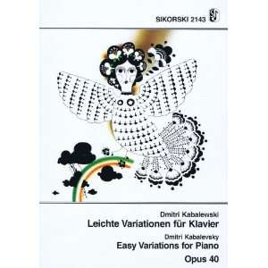     Easy Variations for Piano Op. 40, Sikorski ed. 