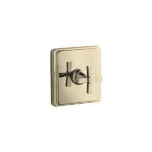 KOHLER K T13173 3B AF Pinstripe Thermostatic Valve Trim, Cross Handle 