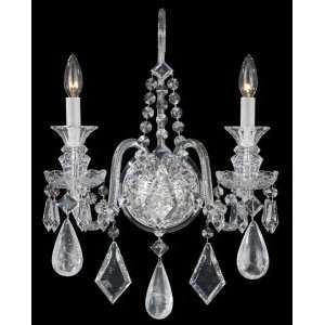   Rock Crystal 2 Light Wall Sconce with Amethyst Rock Crystal crystal