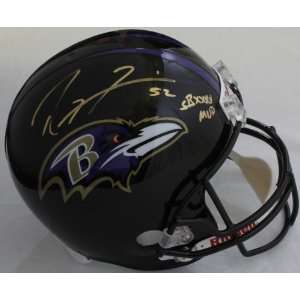  Signed Ray Lewis Replica Helmet w/ SB MVP   JSA Witness 