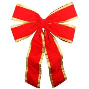   Structural 4 Loop Red and Gold Outdoor Christmas Bow