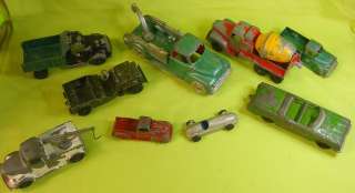 AMAZING 9 PC VINTAGE TOOTSIE TOY CAR, JEEP, TRUCK MIXED LOT  