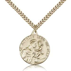 Gold Filled St. Saint Anthony Medal Pendant 7/8 x 3/4 Inches 1602GF 