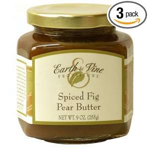 Earth & Vine Provisions Spiced Fig Pear Butter, 9 Ounce Jars (Pack of 