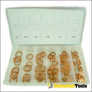 110 PC. COPPER WASHER ASSORTMENT SET CASE TOOL NEW  
