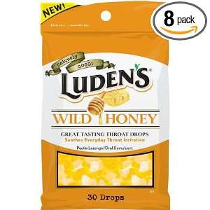 Ludens Great Tasting Throat Drops, Wild Honey, 30 count Bags (Pack of 