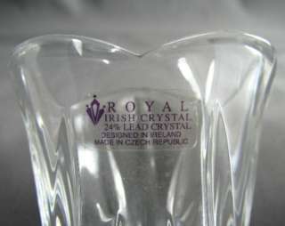   Pair of Royal Irish Lead Crystal Vases Made in Czechoslovakia  