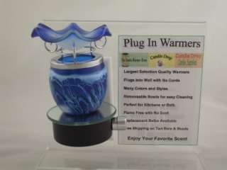 Blue Round Plug In Night Light Tart Warmer PIC 91028  