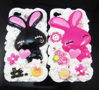 2PCS Cute Rabito Ice Cream 3D Cake Hard Case for iPhone 4 4G 4S WC64 