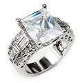 14k Gold Overlay Emerald cut Solitaire CZ Ring Today $27 