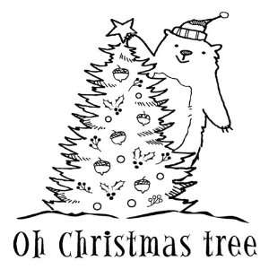  Bear Tree Christmas Clear Mini Stamp