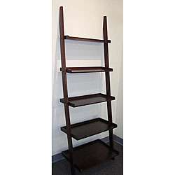 Cappuccino 5 tier Leaning Ladder Book Shelf  