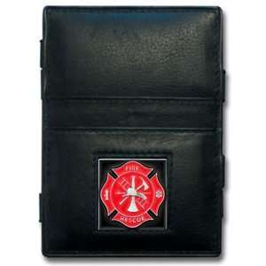   Ladder Wallet Fine Quality Leather Enameled Team Emblem Outer Pockets