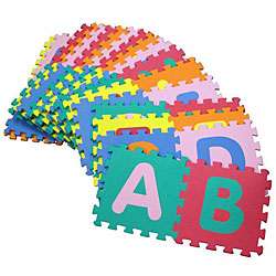 Kids 36 square foot Alphabet and Number Floor Puzzle Mat   