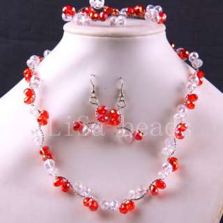 Swarovski Crystal bead Necklace Bracelet Earrings LE444  