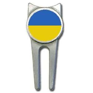 Ukraine flag golf divot tool