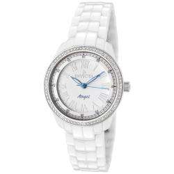 Invicta Womens Angel White Dial White Ceramic Diamond Watch 