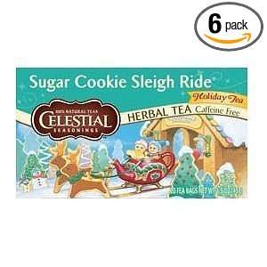   Holiday Herbal Tea, Sugar Cookie Sleigh Ride, 20 Count (Pack of 6