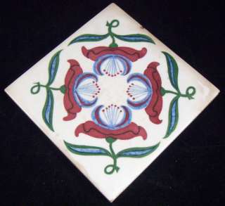 Arts & Crafts Wheeling Ceramic Tile Art Nouveau USA  