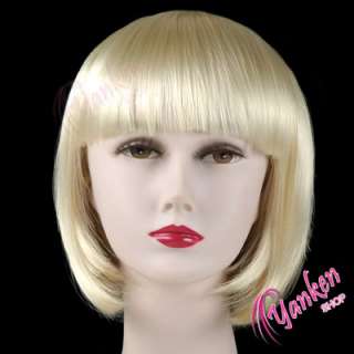 W014 Light Blonde Short Straight Cosplay Party Wig  