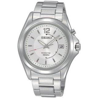 Seiko Mens SKA475P1 Silver Dial Kinetic Stainless Steel Watch