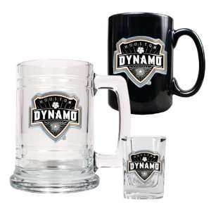 Houston Dynamo 15oz Tankard, 15oz Ceramic Mug & 2oz Shot Glass Gift 