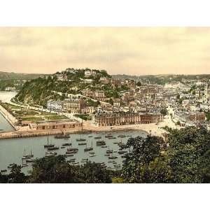  Travel Poster   From the hill Torquay England 24 X 18 