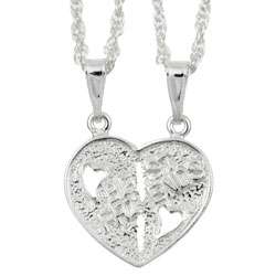 Sterling Silver Best Friend Charm Necklace  