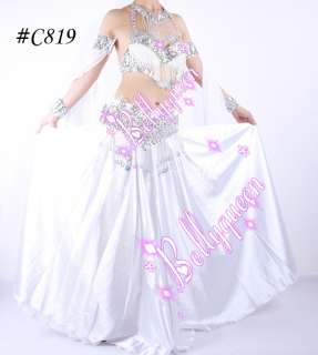 Belly Dance Costume 3Pics Bra&Belt Skirt #C819  