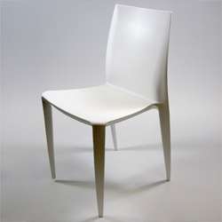 Square White ABS Dining Side Chairs (Set of 2)  