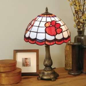  CLEMSON TIGERS LOGOED 20 IN TIFFANY STYLE TABLE LAMP