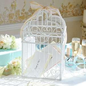 Bird cages to hold gift cards and envelopes are beautiful wedding 