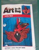 little red bird pin to sew kit or christmas ornament  