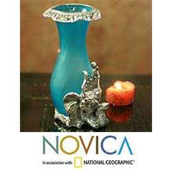 Turquoise Treasure Glass Vase (India)  