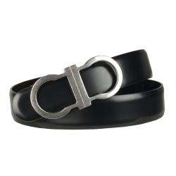 Salvatore Ferragamo Mens Double Omega Leather Belt  