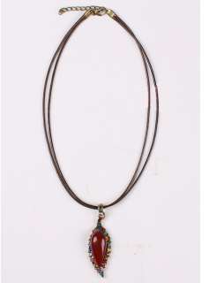 Boho Leaf teardrop Rhinestone Long Chain Pendant Necklace free 