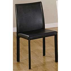 Euro Design Black Faux Leather Dining Chairs (Set of 4)   