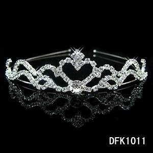Heart Bridal Wedding crystal tiara crown headband 1011  