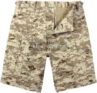 Camouflage Military BDU Combat Cargo Camo Army Shorts  