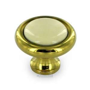  Solid brass 1 1/4 diameter knob in polished brass 